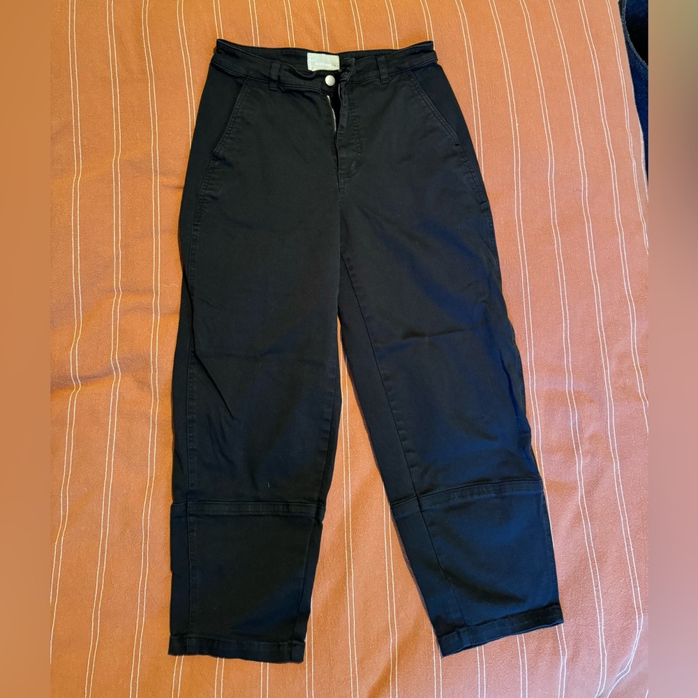 everlane utility barrel pant black